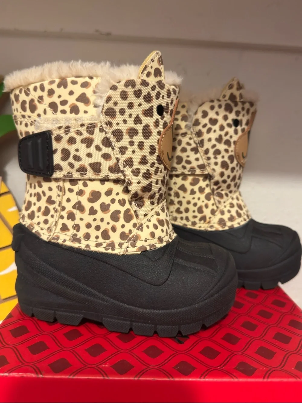 Cat & Jack Leopard Print Kids Winter Boots